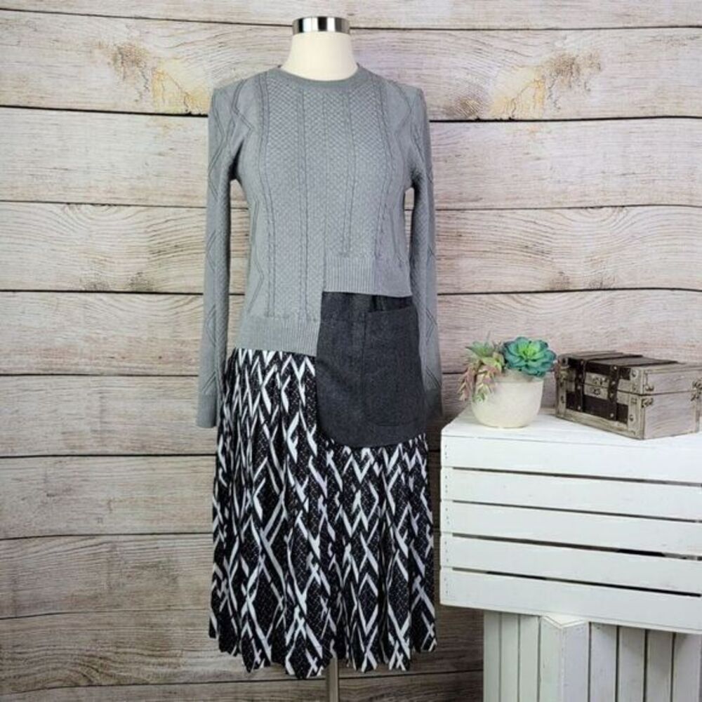 NWT MKRM Note Two Tone Pleat Dress‎ XS